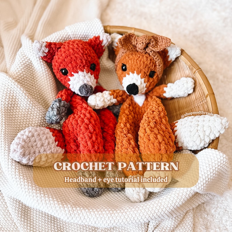 Fern the Fox Crochet PATTERN Fox Lovey Crochet Pattern Crochet Amigurumi Pattern Fox Amigurumi Cute Crochet Pattern Low Sew Crochet zdjęcie 1