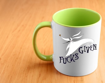 Taza de acento cero folla dada, taza de café de cerámica de 11 oz 15 oz, idea de regalo festivo, idea de regalo de Navidad, taza de pesadilla antes de Navidad