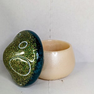 Green and Gold Mushroom Jar