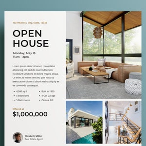 Open House Flyer, Real Estate Flyer, Real Estate Flyer Template, Open House Sign, Real Estate Template, Open House Flyer, Real Estate Canva image 2