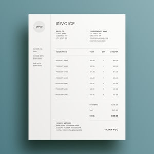 Receipt template, Invoice template, Order form template, Business Invoice, Printable Invoice, Business template, Contractor Invoice, Invoice