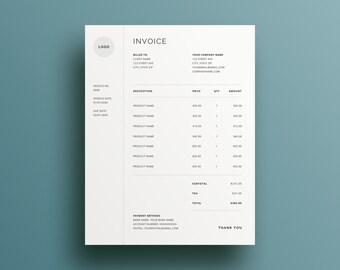 Receipt template, Invoice template, Order form template, Business Invoice, Printable Invoice, Business template, Contractor Invoice, Invoice