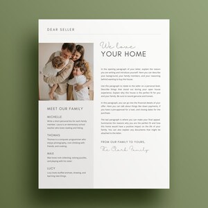 Carta de oferta de vivienda, Carta al vendedor, Plantilla de bienes raíces, Plantilla Canva, Plantilla de comprador de vivienda, Oferta de casa, Plantilla de estimado vendedor, Carta