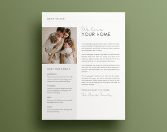 Home Offer Letter, Letter to Seller, Real Estate Template, Canva Template, Home Buyer Template, House Offer, Dear Seller Template, Letter