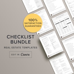 Real Estate Checklists, Moving Checklist, Home Buyer Guide, Home Seller Guide, Checklist Template, Real Estate Marketing Template Realtor