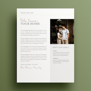 Carta de oferta de vivienda, Carta al vendedor, Plantilla de bienes raíces, Plantilla Canva, Plantilla de comprador de vivienda, Oferta de casa, Plantilla de estimado vendedor, Carta