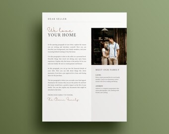 Home Offer Letter, Letter to Seller, Real Estate Template, Canva Template, Home Buyer Template, House Offer, Dear Seller Template, Letter