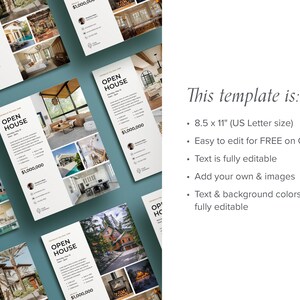 Open House Flyer, Real Estate Flyer, Real Estate Flyer Template, Open House Sign, Real Estate Template, Open House Flyer, Real Estate Canva image 3