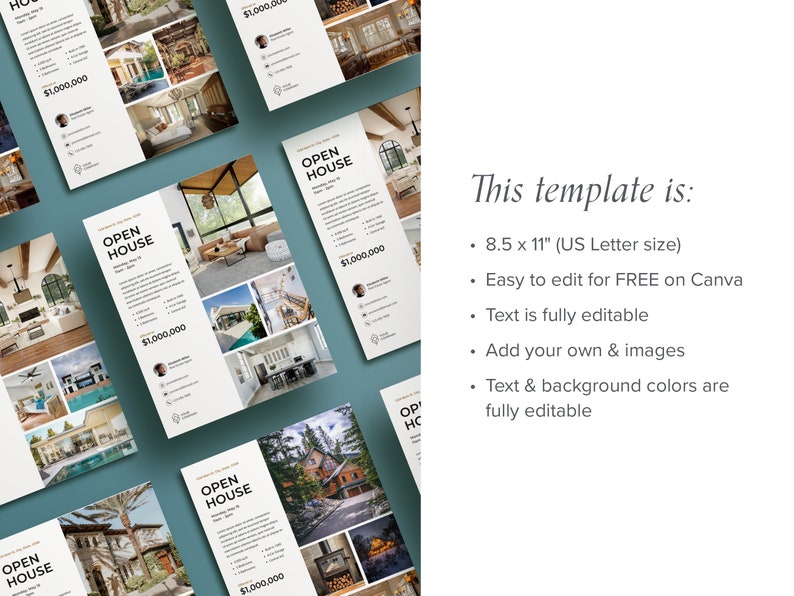 Open House Flyer, Real Estate Flyer, Real Estate Flyer Template, Open House Sign, Real Estate Template, Open House Flyer, Real Estate Canva image 3