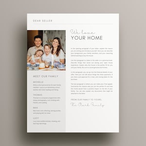Carta de oferta de vivienda, Amamos su casa, Carta al vendedor, Carta de oferta de vivienda, Proceso de compra de vivienda, Carta de oferta de vivienda editable, Estimado vendedor