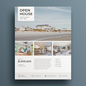 Open House Flyer, Open House Template, Open House Sign, Luxury Real Estate, Real Estate Flyer, Real Estate Postcard, Real Estate Mailer
