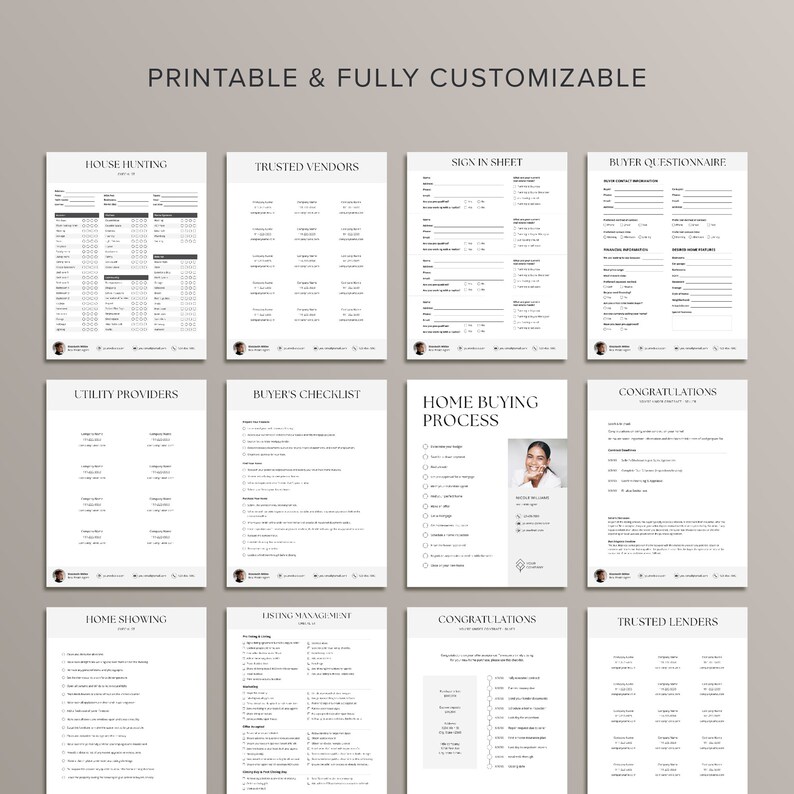 Real Estate Checklists Printable Homebuyer Guide Template Buyer Seller Guides Home Buying ...
