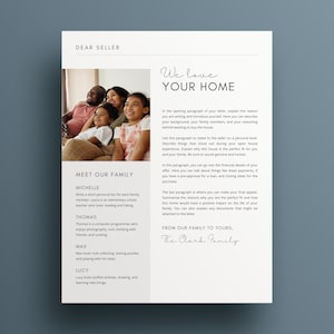 Carta de oferta de vivienda, Carta al vendedor, Plantilla de bienes raíces, Plantilla Canva, Plantilla de comprador de vivienda, Oferta de casa Canva, Plantilla de estimado vendedor,