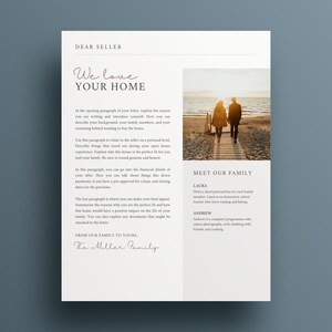 Linda carta al vendedor, plantilla de carta de oferta de vivienda, carta de oferta del comprador, plantilla de estimado vendedor, carta de oferta de casa boho, carta de bienes raíces