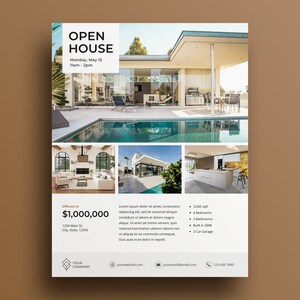 Open House Flyer, Open House Sign, Real Estate Flyer, Realtor Flyer, Real Estate Template, Real Estate Postcard, New Listing Flyer, Realtor