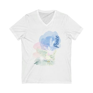Dove of Peace Design V-Neck T-shirt