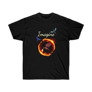 Stellen Sie sich Drachen Feuer T Shirt vor