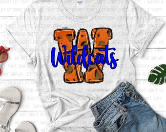 Customize to your team/colors-Basketball Team Wildcats Design: Custom Sports PNG (Digital Download)