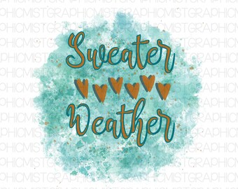 Diseños de suéter para el clima PNG, Gráficos de otoño de otoño, Temporada de invierno, Idea de regalo, Diseño de vaso, Gráfico de taza, Gráfico de camisa, Descarga instantánea