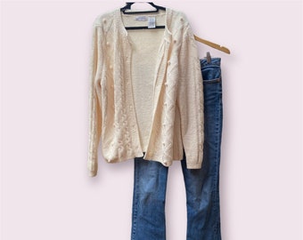 vintage grandma fuzzy sweater