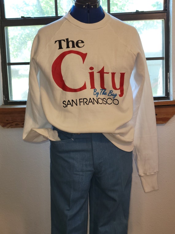 1980s San Francisco white sweatshirt, The City By… - image 1
