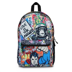 Kinderrucksack (Limited Edition) Rucksack für Studenten : Reisetasche / Handgemachte Schultasche | Seesack | Moderner Pop Art Rucksack