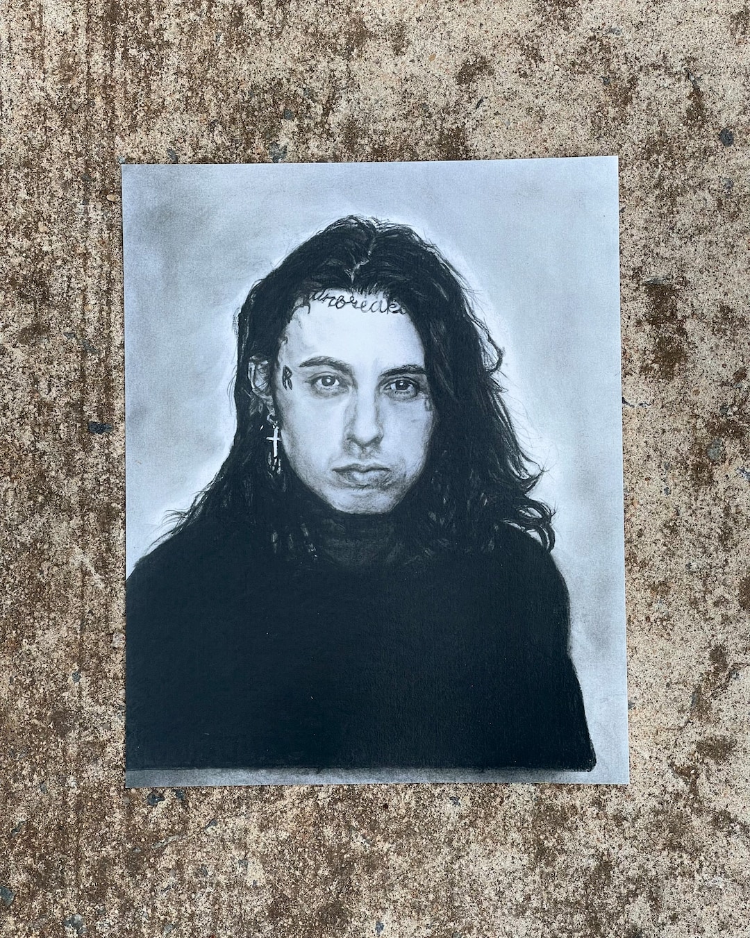 Ronnie Radke Charcoal Portrait Drawing Art Print - Etsy