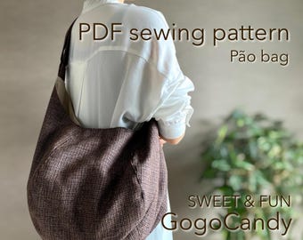 Patrón de costura en PDF para bolso Pão | Bolso de hombro acolchado y bonito | Tutorial en vídeo | Descarga digital