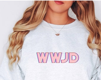 WWJD Sweatshirt, Jesus Sweatshirt, Fall Crewneck, Christian Crewneck, Christian Clothing, Christian Gift, Trendy Shirt
