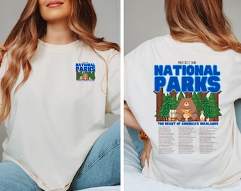 Grizzly Bear National Park Comfort Colors T-Shirt, Save Our Nationals Parks Tee, Nature Conservation Shirt, Outdoorsy Tee, Nature Park List
