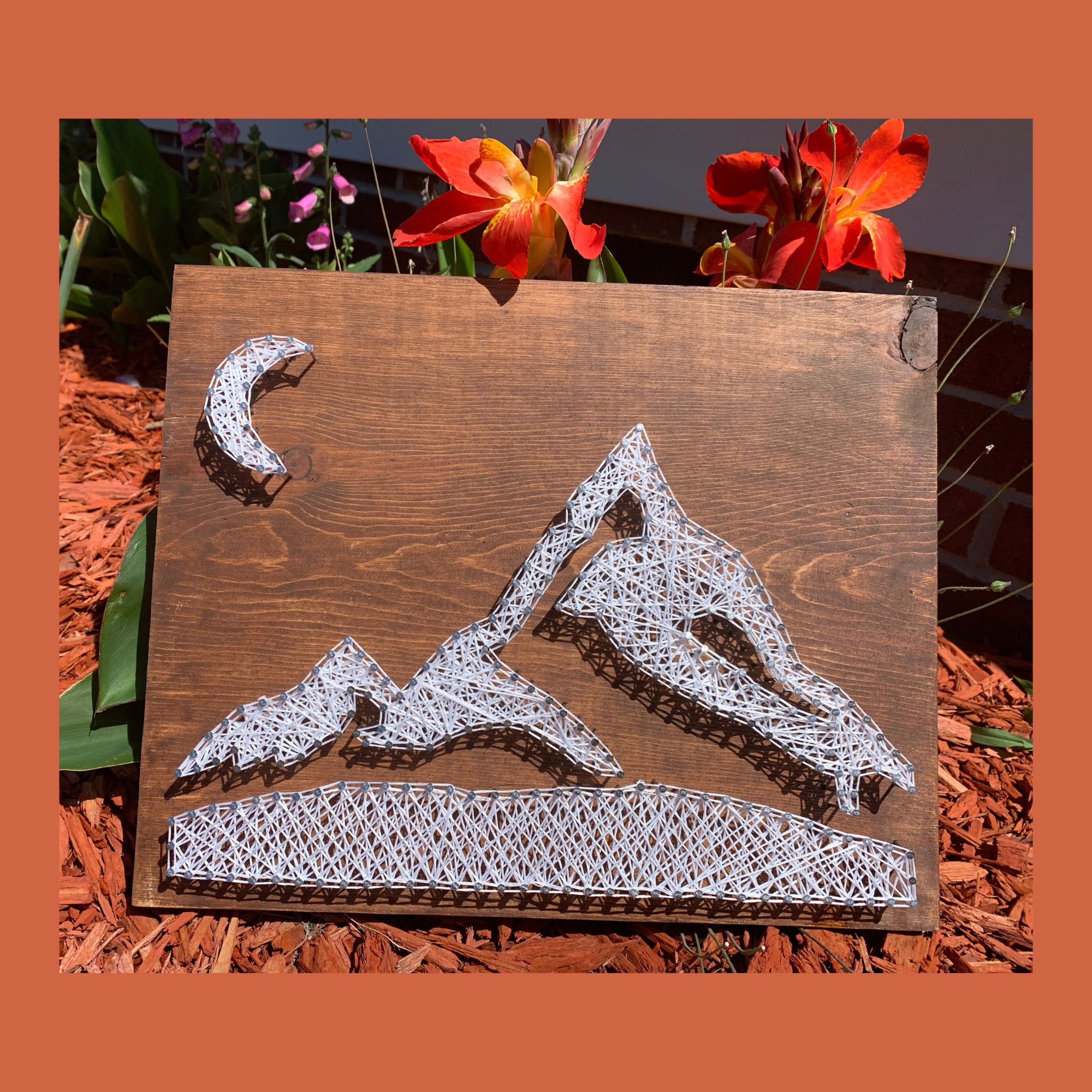 String at Home Kit Mountain String Art Craft DIY Home Decor Etsy