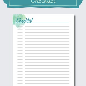 Checklist, to Do List and Notes Page Set, Blank Notes Page, 8.5 X 11 ...