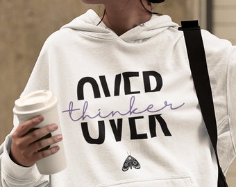 Over Thinker Heavy Blend Hooded Sweatshirt, Social Anxiety Hoodie,