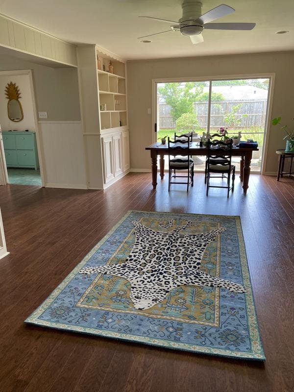 Hand Tffted Octavia Leopard Rug Woolen Area Rug 5X8 8X10 X9X12 Etsy