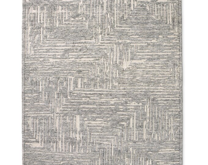 LABIRINTO Hand Knotted Rug Wool Area Rug 9x12 Rug Living Room Rug