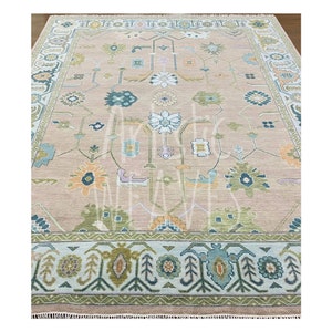 Turkish knot Oushak wool rug Hand Knotted rug Wool area rug Rug for living room Rug for Home Oversize size rug gray Rug #087