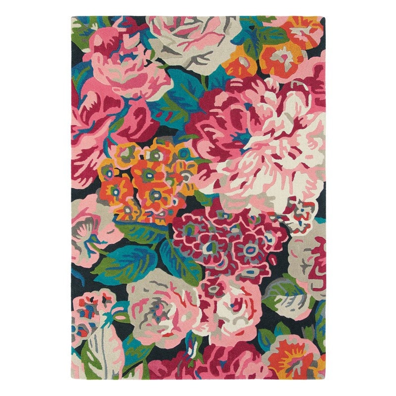 Wool Rug Hand Tufted Rug Modern Rug Floral Loop Pile Hand Made Area Rug ...
