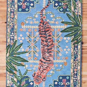 Hand tffted Bengal tiger Rug woolen area rug 5X8 8X10 X9X12 Multi color Hand Made woolen area rug for living room sale