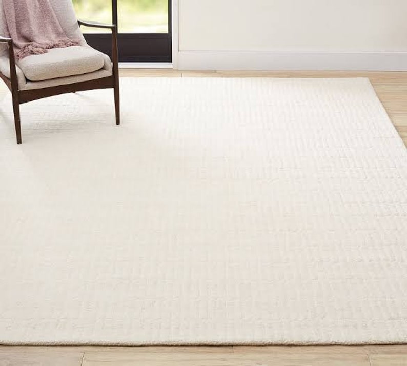 Brand New Capitola Ivory White Hand Tufted Wool Rug 5x8 8x10 Etsy