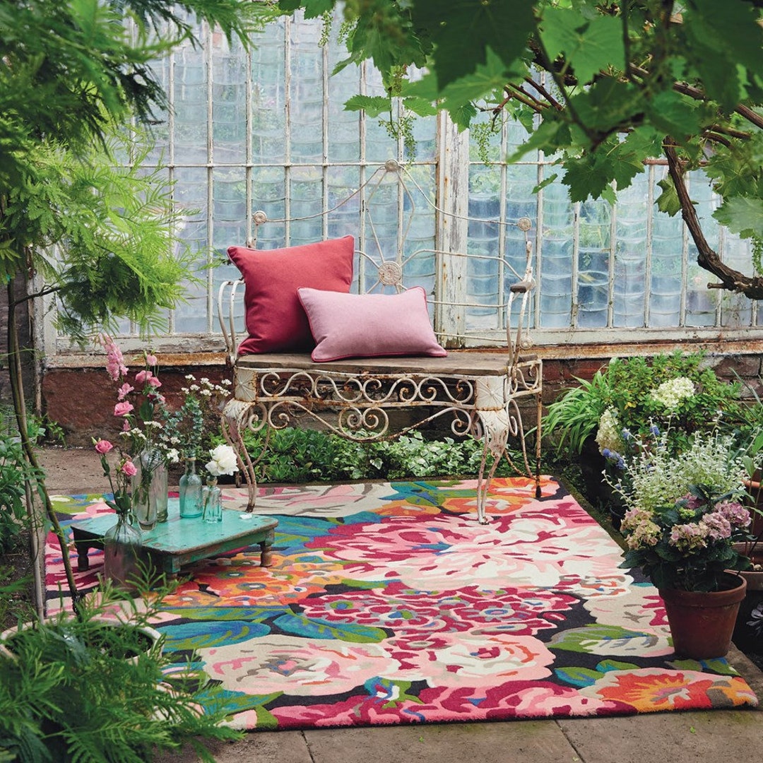 Wool Rug Hand Tufted Rug Modern Rug Floral Loop Pile Hand Made Area Rug ...