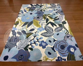 Hand-Tufted Wool Floral Rug: Vintage Oushak Style
