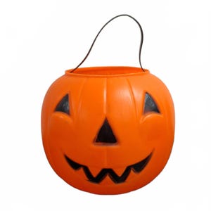 Vintage Jack O Lantern Halloween Empire Blow Mold Pail 1980