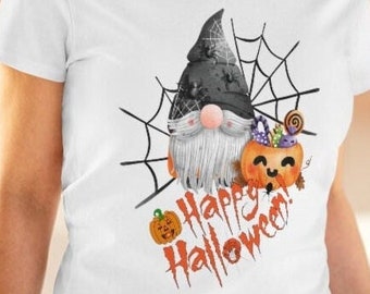 Halloween Gnome Tee! Spooky gnome T-shirt} Happy Halloween Gnome Shirt} Gnomes for Halloween Tee