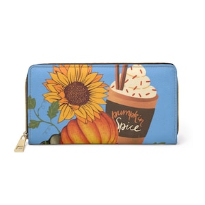 Pumpkin Spice Wallet} Kostenloser Versand} Kürbis Portemonnaie} Kürbis Gewürz Latte Portemonnaie} Herbstgeist Portemonnaie}