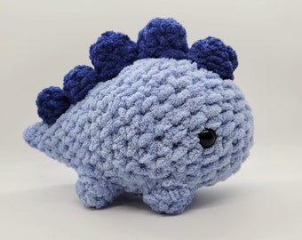 Beautiful, Soft, Baby, Blue Crochet Stegosaurus Gift (Him/Her)