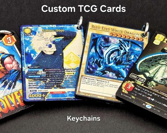 Custom TCG Card Keychain – Mini Wood Accessory, 1.5" x 1" (Made to Order)