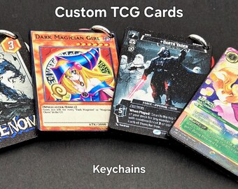 Custom TCG Card Keychain | Mini Wood Accessory (1.5" x 1")