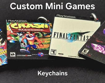 Custom Video Game Keychain | Personalized Gamer Gift | Mini Game Case
