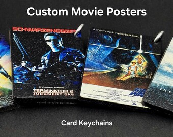 Sci Fi Movie Keychain | Custom Space Film Poster | Science Fiction Fan Gift
