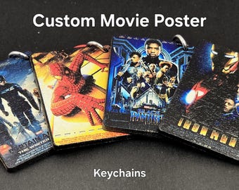 Comic Hero Movie Keychain | Custom Superhero Film Poster | Comic Fan Gift